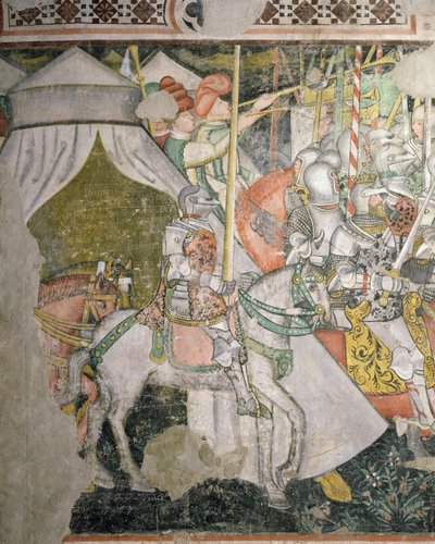 At sırtında ordu, bir savaş sahnesinin detayı (fresk) by Italian School
