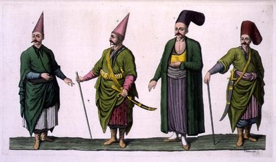 Bostandji, Khaseki ve diğer Osmanlı kostümü örnekleri, III. by Italian School