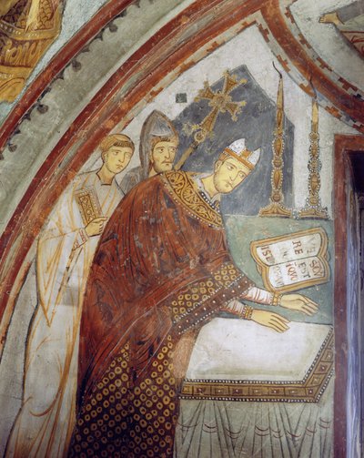 Kardinal Ugolino di Ostia (daha sonra Papa Gregory IX), şapeli kutsuyor, St. Gregorys Şapeli, c.1224 by Italian School