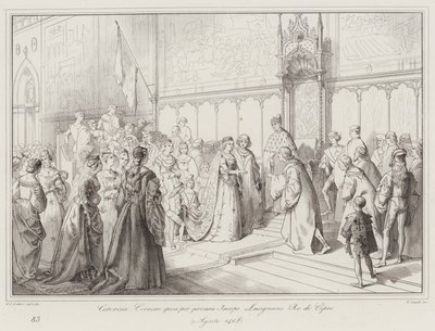 Caterina Cornaro, Kıbrıs Kralı Jacopo Lusignano ile vekaleten evlendi by Italian School