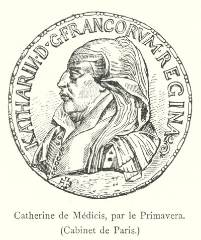 Catherine de Medici, Primavera tarafından, Kabine de Paris (gravür) by Italian School