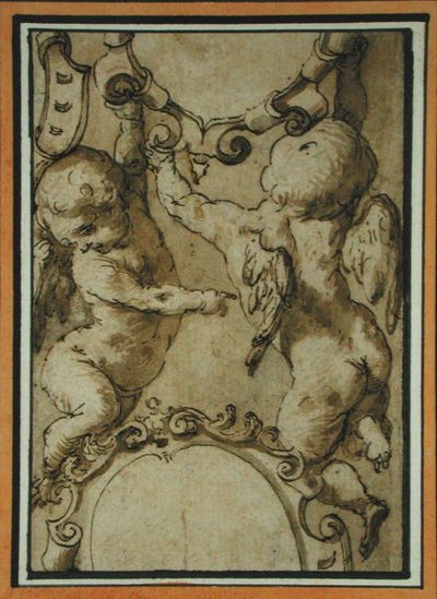 Kerubiler, 17. yüzyılın başları (kalem ve mürekkep ve kağıt üzerinde yıkama) by Italian School