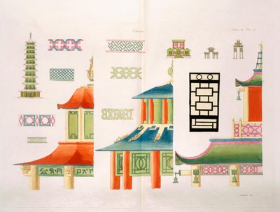 Çin pagoda tasarımı by Italian School