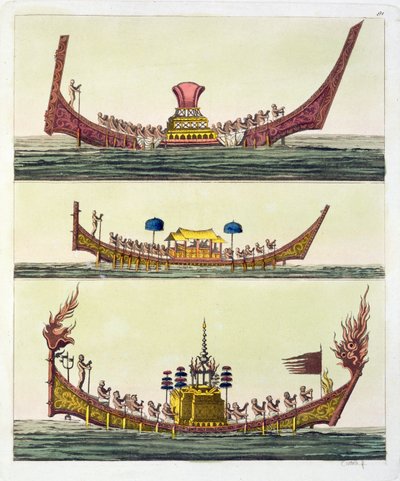 Cochin Çin gemileri, Giulio Ferrario tarafından Le Costume Ancien et Moderne