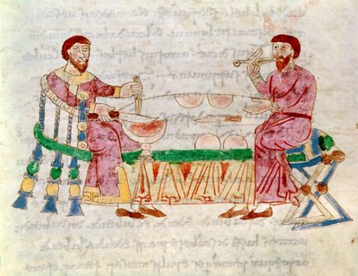 Codex 132 Livre 22 Bölüm 1 Yemek, from De Universo, Rabanus Maurus (c.780-856) 1023 by Italian School