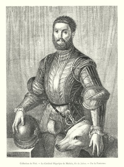 Pitti koleksiyonu, Kardinal Hippolyte de Medici, Julien'in oğlu, Pontormo tarafından (gravür) by Italian School