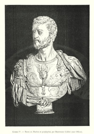 Cosimo I, Mermer ve Porfiri Büstü, Benvenuto Cellini tarafından, Uffizi