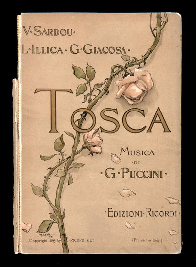 Kapak, Libretto della Tosca, Giacomo Puccini, Ricordi Edition, İtalya by Italian School
