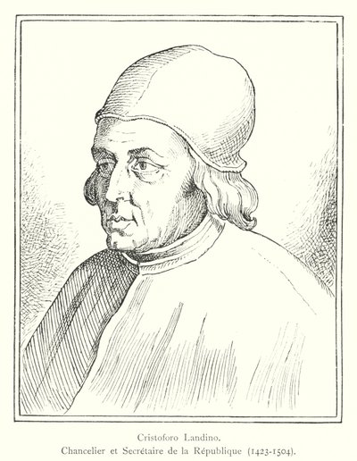 Cristoforo Landino, Şansölye ve Cumhuriyet Sekreteri by Italian School