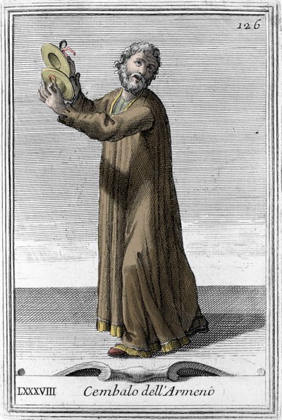 Perküsyonlu Ermeni müzik aletinin zilleri. Jesuite Filippo Bonanni (1658-1723) 1725