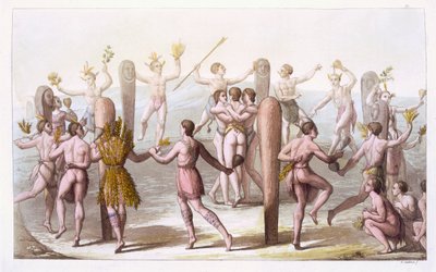 Virginia Yerlilerinin Dansları, 1820 dolayları by Italian School