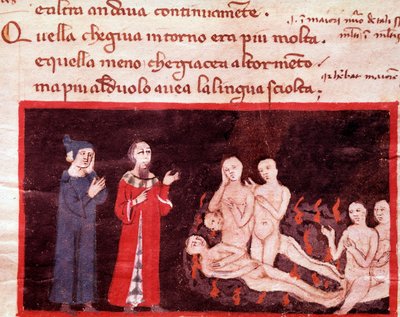 Dante et Virgil şiddet ile çevrili (İlahi Komedya