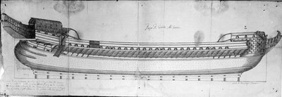 Venedikli bir Galleass için tasarım, 17. yüzyıl by Italian School