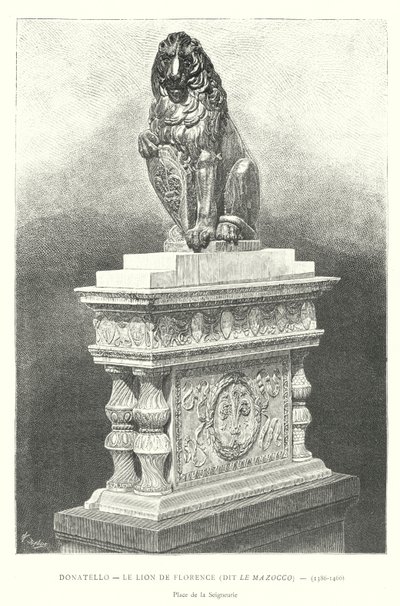 Le Mazocco olarak bilinen Donatello, Floransa Aslanı by Italian School