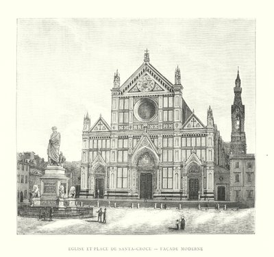 Kilise ve Santa-Croce Meydanı, Modern Cephe (gravür) by Italian School