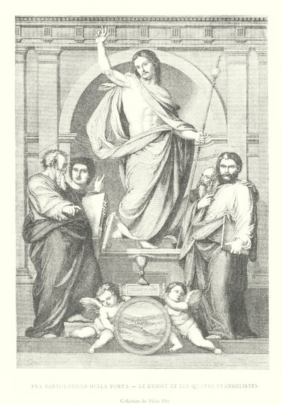 Fra Bartolommeo della Porta, İsa ve Dördüncü Müjdeciler, Palazzo Pitti Koleksiyonu (gravür) by Italian School