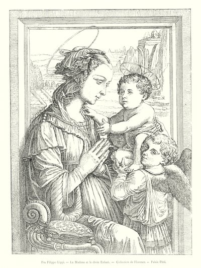 Fra Filippo Lippi, Madonna ve İlahi Çocuk, Floransa Koleksiyonu, Palazzo Pitti (gravür) by Italian School
