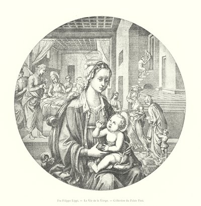 Fra Filippo Lippi, Bakirenin Hayatı, Pitti Sarayı Koleksiyonu (gravür) by Italian School