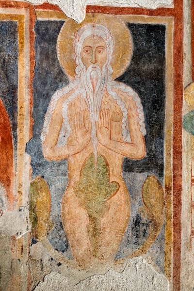 Fresk - Ermiş Aziz Onophrius by Italian School