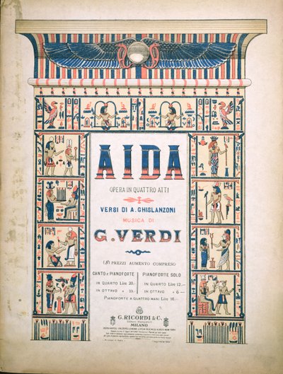 Aida puanı için ön kapak, Giuseppe Verdi (1813-1901) by Italian School