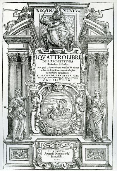 Dört mimarlık kitabının ön yüzü Andrea Palladio, 1570 by Italian School