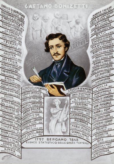 Gaetano Donizetti, İtalyan besteci (1797-1848) by Italian School