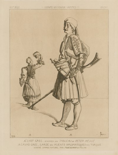 19. yüzyıldan Yunan kostümleri by Italian School