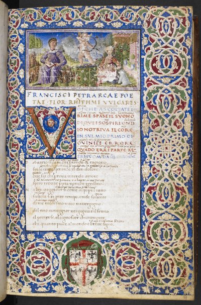 Harley 3567, f.9 Petrarch ve Laura