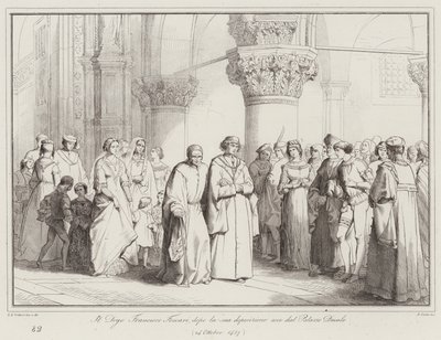Doge Francesco Foscari, ifadesi alındıktan sonra Doge Sarayı