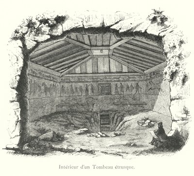 Etrüsk Mezarının İçi (gravür) by Italian School