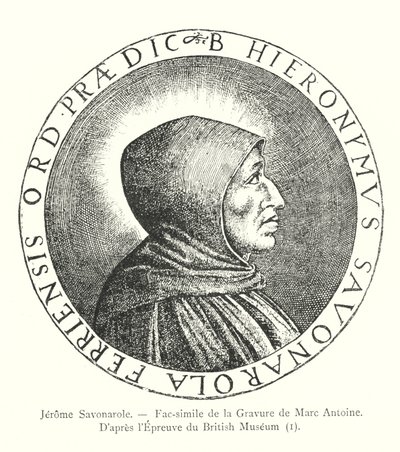 Jerome Savonarole, Marc Antoine Gravürünün tıpkıbasımı, British Museum'un Kanıtından Sonra, I (gravür) by Italian School