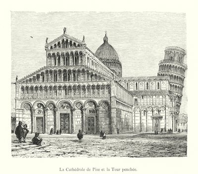 Pisa Katedrali ve Eğik Kule (gravür) by Italian School