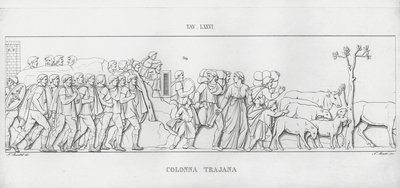 La Colonna Trajana, Trajan Sütunu (gravür) by Italian School
