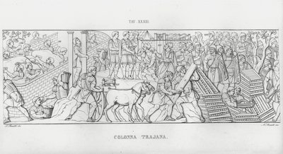 La Colonna Trajana, Trajan Sütunu (gravür) by Italian School