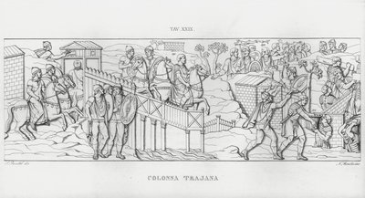 La Colonna Trajana, Trajan Sütunu by Italian School