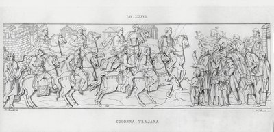 La Colonna Trajana, Trajan Sütunu by Italian School