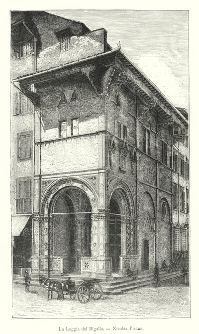 Loggia del Bigallo, Nicolas Pisano (gravür) by Italian School