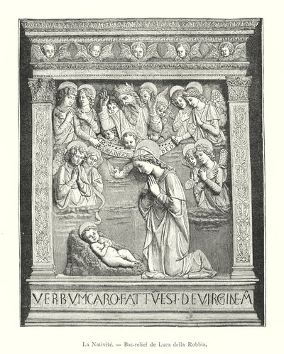 La Nativite, Luca della Robbia tarafından yapılan kısma (gravür) by Italian School