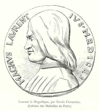 Muhteşem Laurent, Nicolo Fiorentino, Kabine des Medailles de Paris (gravür) by Italian School