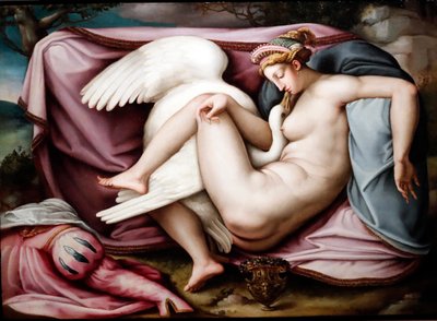Leda ve kuğu. Romalı ressam 1550. Cenova. İtalya. by Italian School