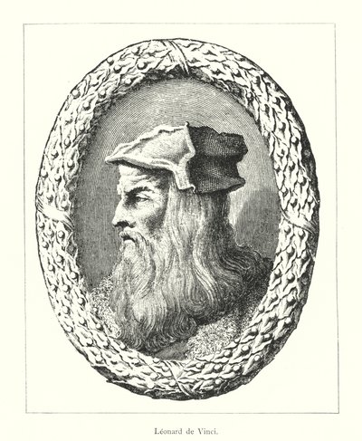 Leonard de Vinci (gravür) by Italian School