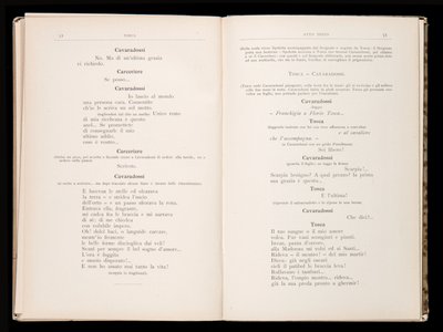 Libretto, Tosca, Giacomo Puccini, Edition Ricordi, İtalya by Italian School