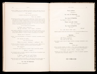 Libretto, Tosca, Giacomo Puccini, Edition Ricordi, İtalya by Italian School