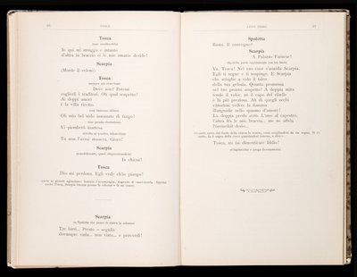 Libretto, Tosca, Giacomo Puccini, Edition Ricordi, İtalya by Italian School