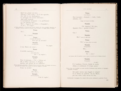 Libretto, Tosca, Giacomo Puccini, Edition Ricordi, İtalya by Italian School