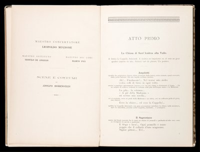 Libretto, Tosca, Giacomo Puccini, Edition Ricordi, İtalya by Italian School