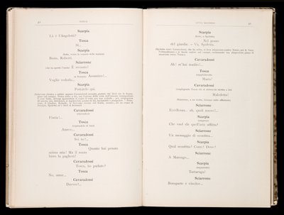 Libretto, Tosca, Giacomo Puccini, Edition Ricordi, İtalya by Italian School