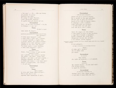Libretto, Tosca, Giacomo Puccini, Edition Ricordi, İtalya by Italian School