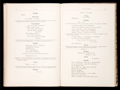 Libretto, Tosca, Giacomo Puccini, Edition Ricordi, İtalya by Italian School