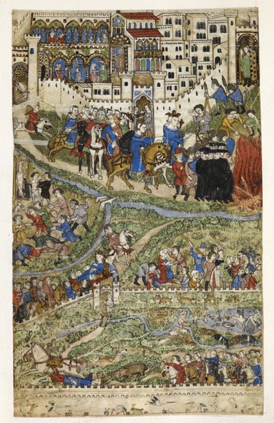 MS Add.27695 fol.6v Tapınakçıların yıkımı ve Fransa Kralı IV. Philip